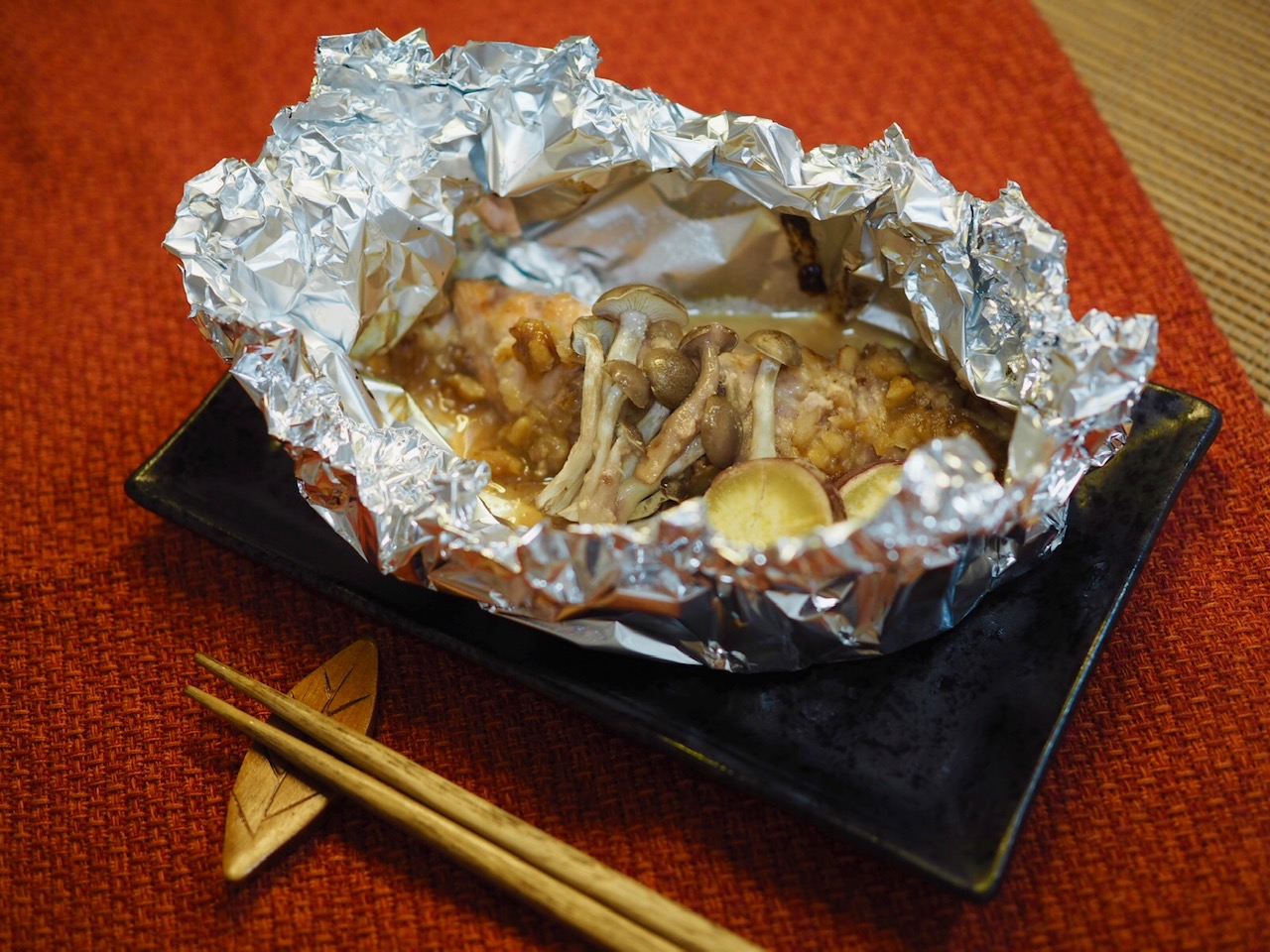 秋鮭のメープルくるみ味噌焼き